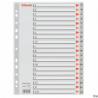 Przekładki plastikowe A4 alfabetyczne Esselte szare PP 225 x 297 mm 1 komplet