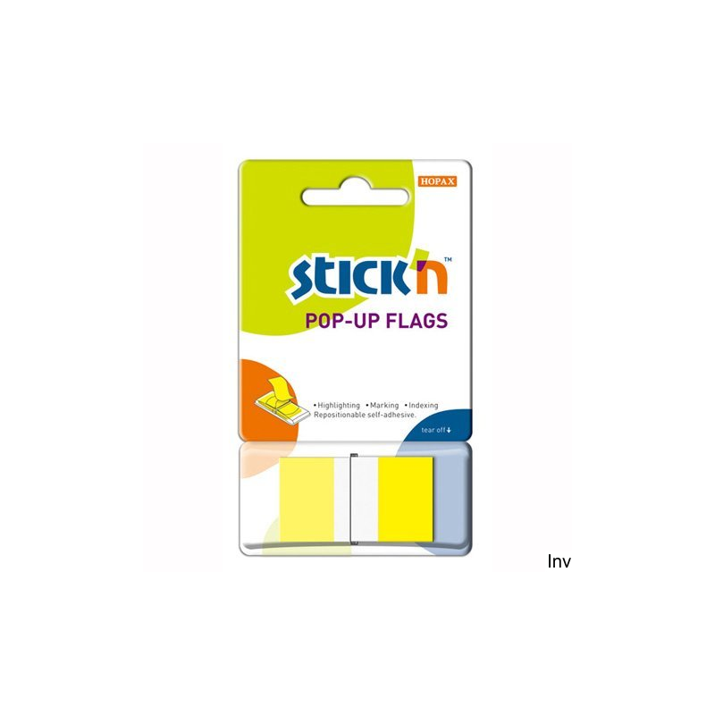 Zakładki indeksujące StickN 45x25mm 50 sztuk żółte w podajniku