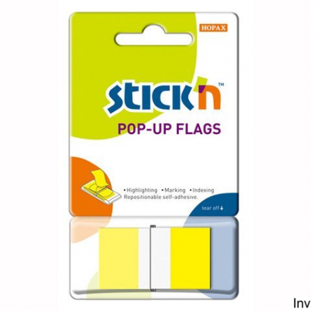 Zakładki indeksujące StickN 45x25mm 50 sztuk żółte w podajniku