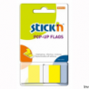 Zakładki indeksujące StickN 45x25mm 50 sztuk żółte w podajniku
