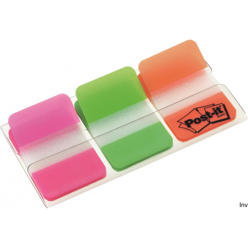 Zakładki indeksujące Post-It 3M, 38x25 mm, PP, silne, mix kolorów, 3x22 sztuki