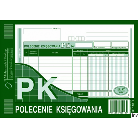 412-3 Polecenie księgowania A5(o+k) MICHALCZYK&PROKOP 80 kartek