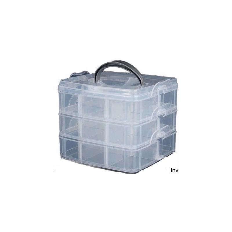 Organizer pojemnik 18 przegródek 3 warstwy 15x15x12,5 cm Noname