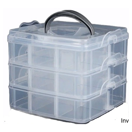 Organizer pojemnik 18 przegródek 3 warstwy 15x15x12,5 cm Noname