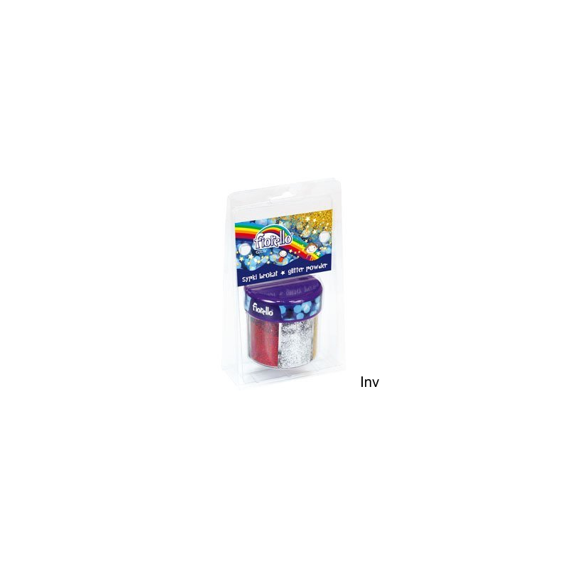 Sypki brokat Fiorello 6 kolorów x 60 g do dekoracji papieru, kartonu, drewna