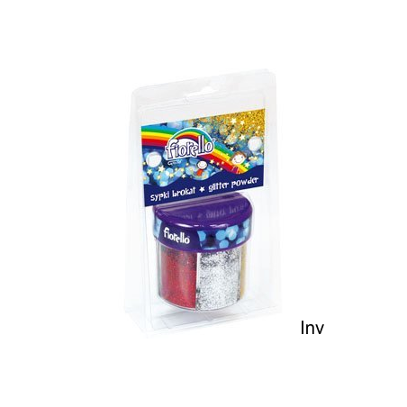 Sypki brokat Fiorello 6 kolorów x 60 g do dekoracji papieru, kartonu, drewna
