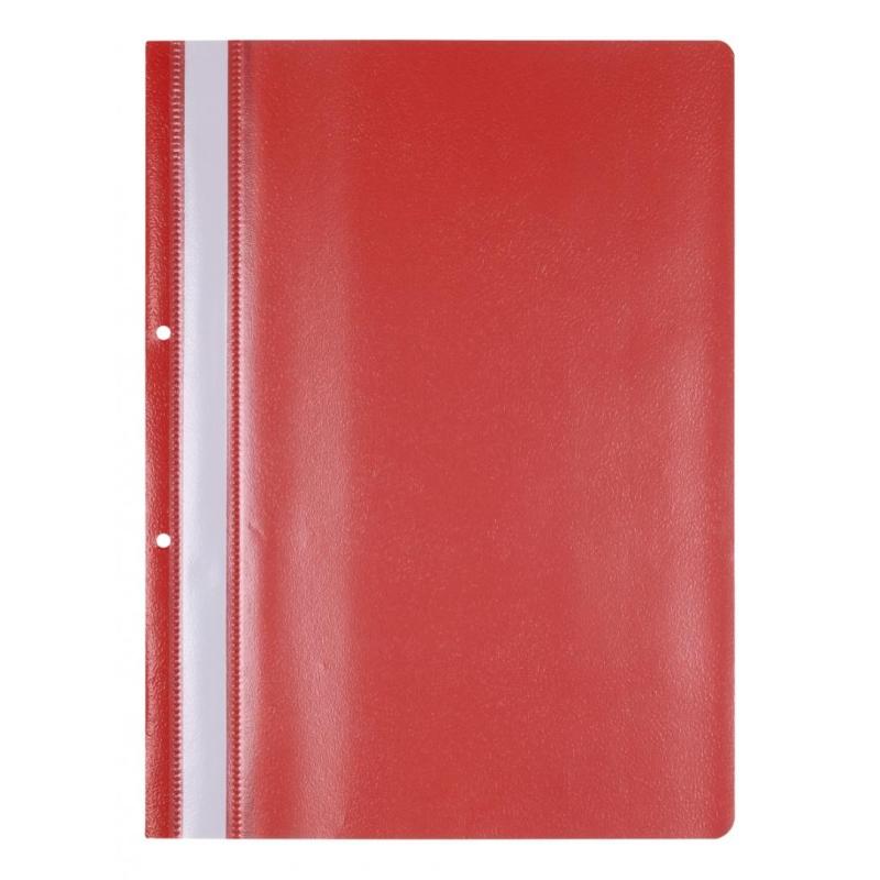 PAKIET Skoroszyt OFFICE PRODUCTS, PP, A4, 2 otwory, 100/170mikr., wpinany, czerwony