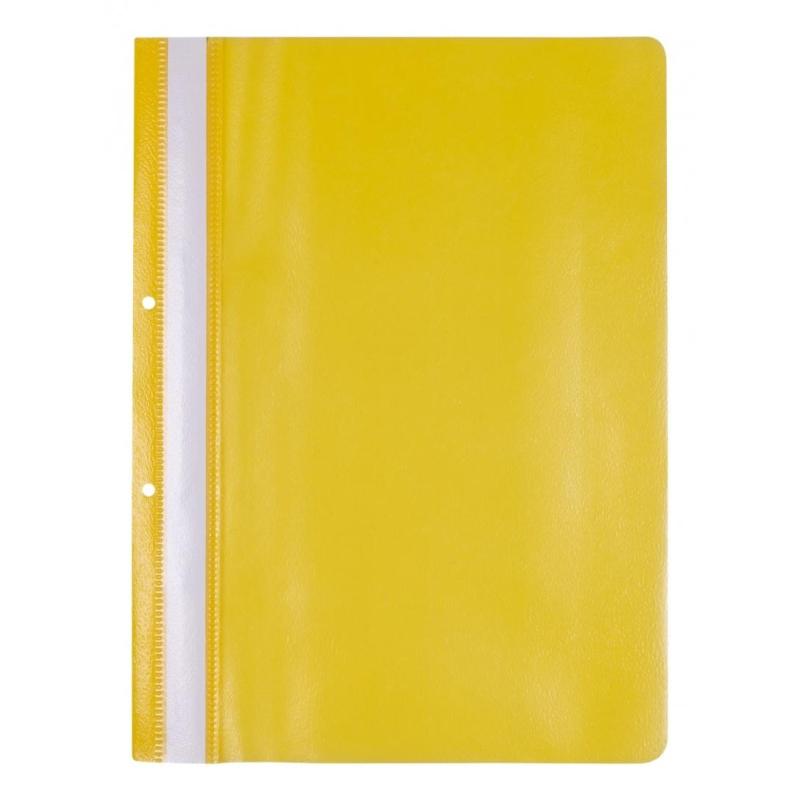 PAKIET Skoroszyt OFFICE PRODUCTS, PP, A4, 2 otwory, 100/170mikr., wpinany, żółty