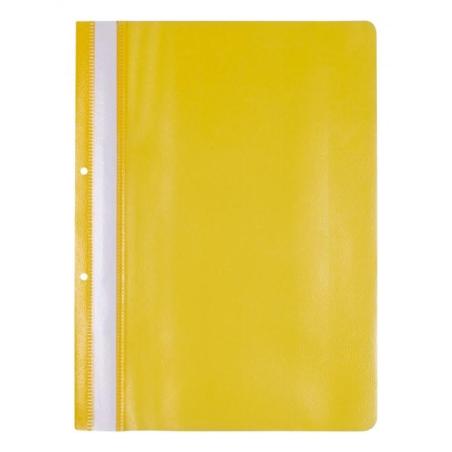 PAKIET Skoroszyt OFFICE PRODUCTS, PP, A4, 2 otwory, 100/170mikr., wpinany, żółty