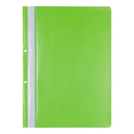 PAKIET Skoroszyt OFFICE PRODUCTS, PP, A4, 2 otwory, 100/170mikr., wpinany, jasnozielony