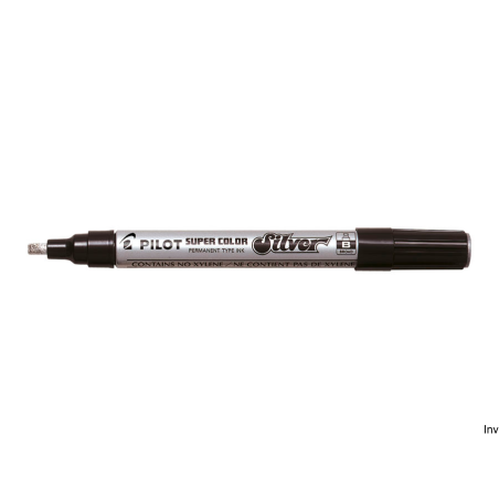Marker olejowy Pilot srebrny B, końcówka 4,5 mm, wodoodporny, szybkoschnący, 200 m linii pisania