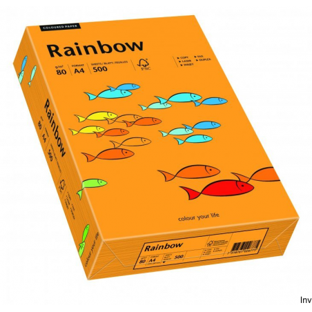 Papier kolorowy Rainbow pomarańczowy A4 80 g 1 ryza