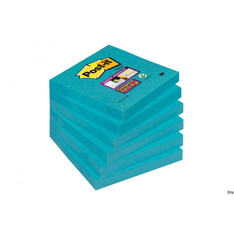 Bloczki samoprzylepne Post-it Super Sticky 76x76 mm niebieskie 6 sztuk po 90 kartek