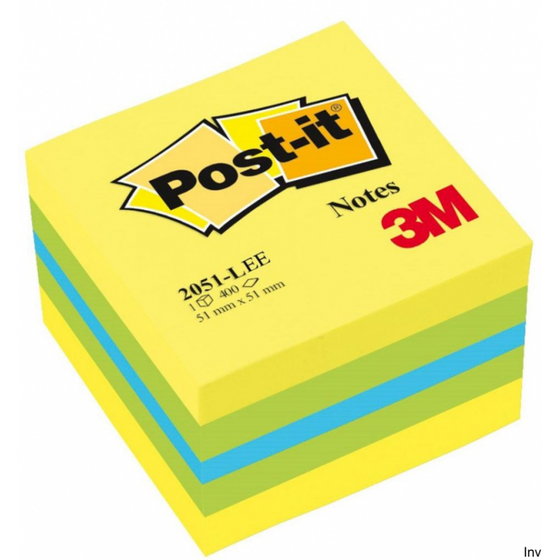 Post-It 3M Mini Kostka Samoprzylepna Cytrynowa 51x51mm 1x400 kart.