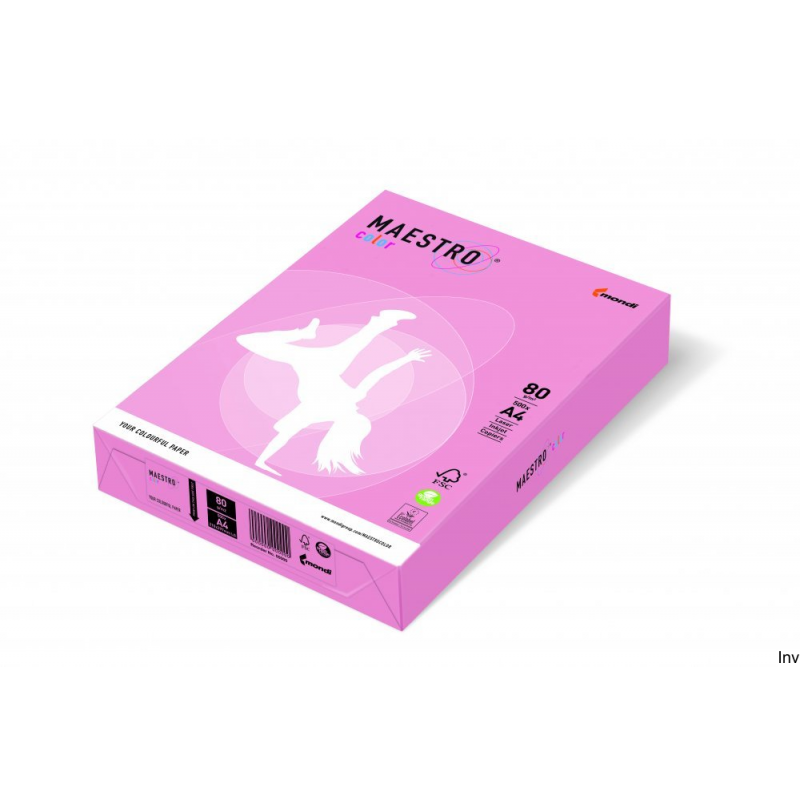 Papier xero Maestro Color A4 80 g różowy 250 sztuk