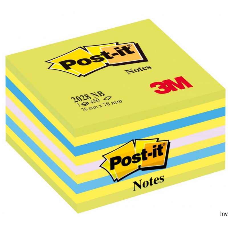 Bloczek Post-It 3M 76x76mm niebiesko-zielony 450 sztuk 70-72gsm do notatek i przypomnień