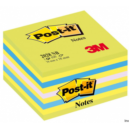 Bloczek Post-It 3M 76x76mm niebiesko-zielony 450 sztuk 70-72gsm do notatek i przypomnień