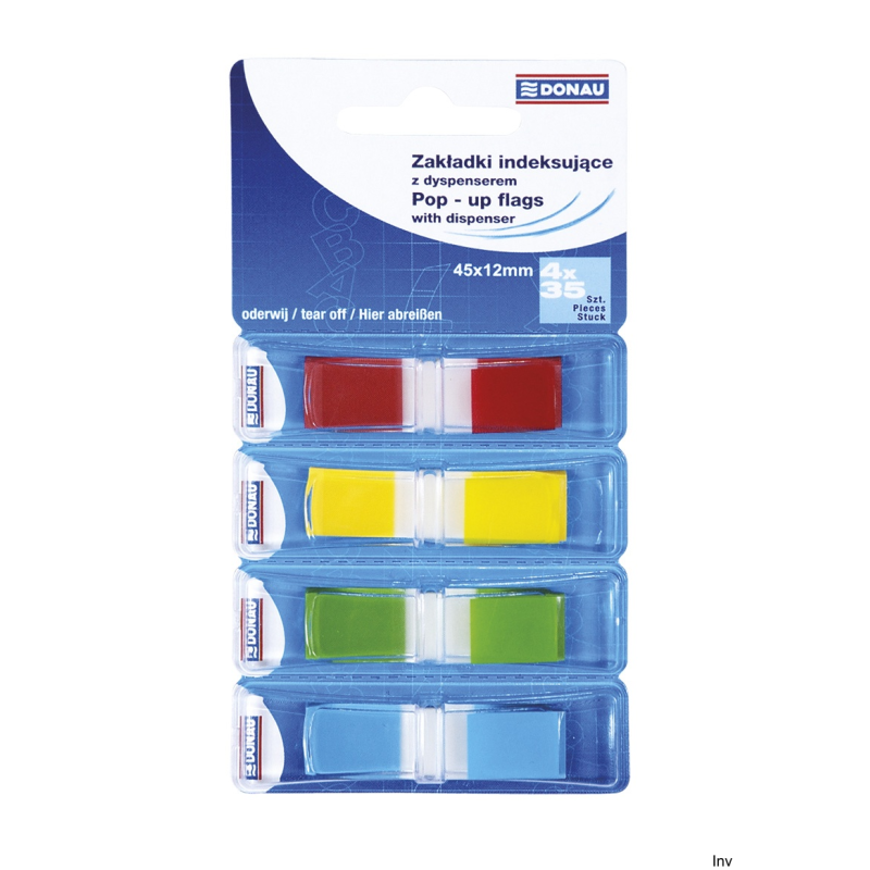 Zakładki indeksujące Biella 4x35 sztuk 12x45 mm folia PP mix kolorów