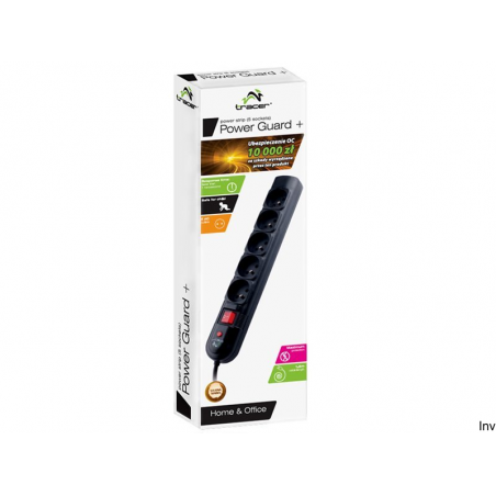 Tracer Listwa PowerGuard 5 gniazd 3m czarna z podświetlanym wyłącznikiem