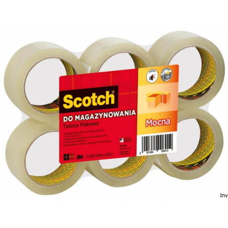 Taśma pakowa Scotch 3M akrylowa cicha 50mm 66m transparentna do magazynowania w różnych temperaturach