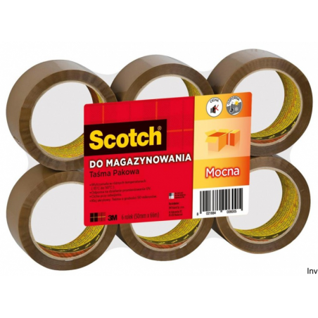 Taśma pakowa Scotch 3M akrylowa brązowa 50mm x 66m mocna cicha do magazynowania w różnych temperaturach