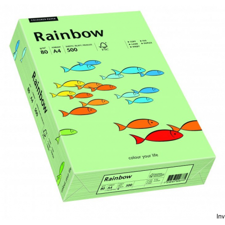 Papier kolorowy Rainbow A4 80 g przygaszona zieleń 75, bezdrzewny do wydruków i zaproszeń