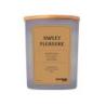Świeca sojowa DONAU HOME, w szarym szkle, drewniana pokrywa i knot, Sweet Pleasure, 200g