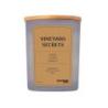 Świeca sojowa DONAU HOME, w szarym szkle, drewniana pokrywa i knot, Vineyard Secrets, 200g
