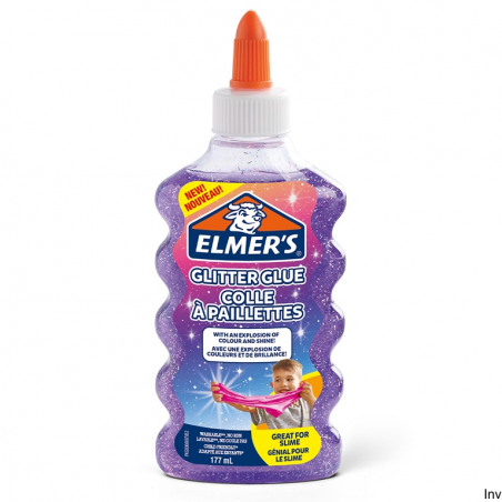 Elmers klej brokatowy, fioletowy, zmywalny i przyjazny dzieciom, 177ml, 2077253 - 1