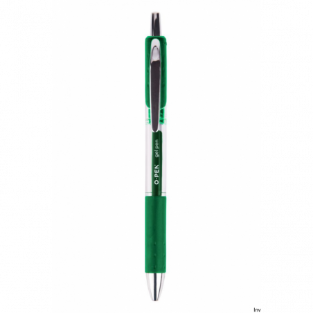 Pióro żelowe Open G289 zielone 0,5 mm automatyczne z gumowym uchwytem