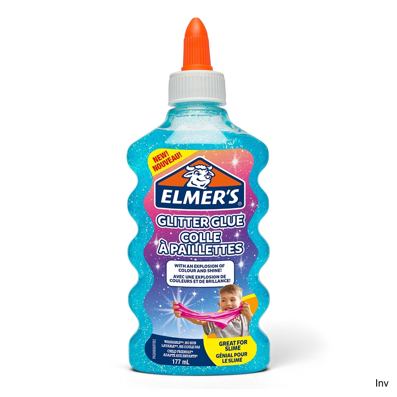 Klej brokatowy Elmers, niebieski, zmywalny, 177 ml, do Slime i projektów artystycznych