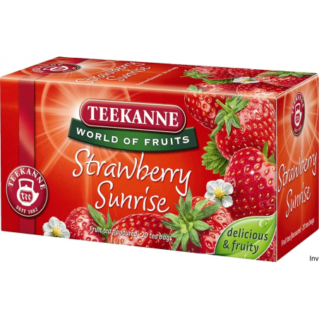 Herbata TEEKANNE Strawberry Sunrise 20 torebek owocowa z zieloną herbatą i truskawkami