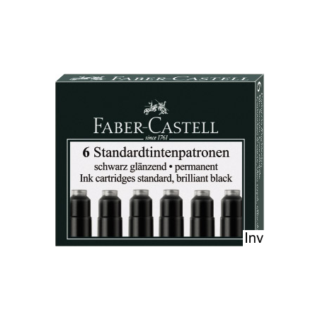 Naboje krótkie czarne FC185507 (6 sztuk) Faber-Castell