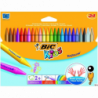 Kredki świecowe BIC Plastidecor 24 kolory dla dzieci powyżej 2 lat, nietoksyczne, odporne na złamanie