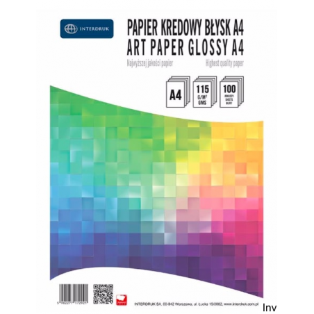 Papier kredowy A4 błysk 115g 100 arkuszy Interdruk