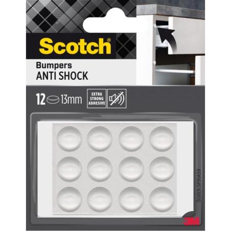 Odbojniki wygłuszające SCOTCH, samoprzylepne, okrągłe, 13mm, 12 szt., przezroczyste