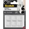 Odbojniki wygłuszające SCOTCH, samoprzylepne, kwadrat, 21x21mm, 6 szt., przezroczyste