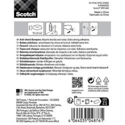 Odbojniki wygłuszające SCOTCH, samoprzylepne, kwadrat, 21x21mm, 6 szt., przezroczyste