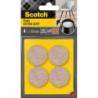 Podkładki z wełny SCOTCH, samoprzylepne, okrągłe, 34mm, 4 szt., beżowe