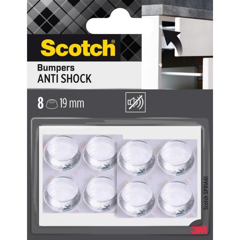 Odbojniki wygłuszające SCOTCH, samoprzylepne, okrągłe, 19mm, 8 szt., przezroczyste