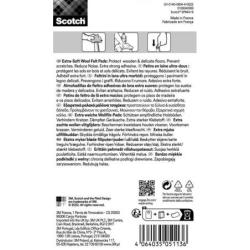 Miękkie podkładki z wełny SCOTCH, samoprzylepne, okrągłe, 17mm, 16 szt., beżowe