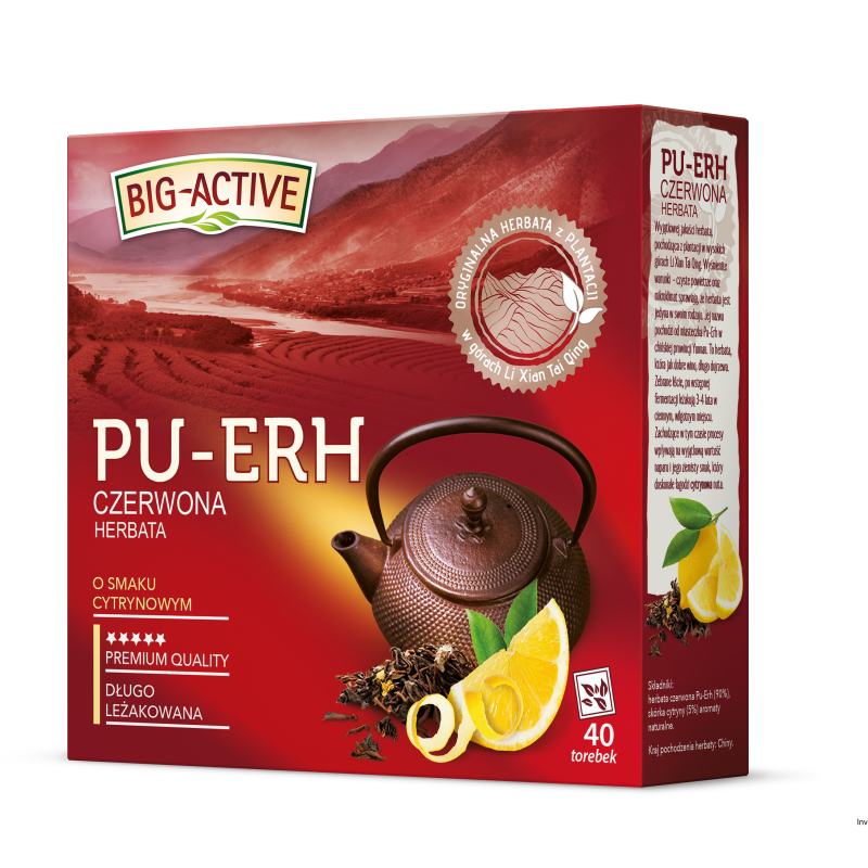Big-Active Herbata PU-ERH czerwona cytrynowa 40 torebek po 1,8 g