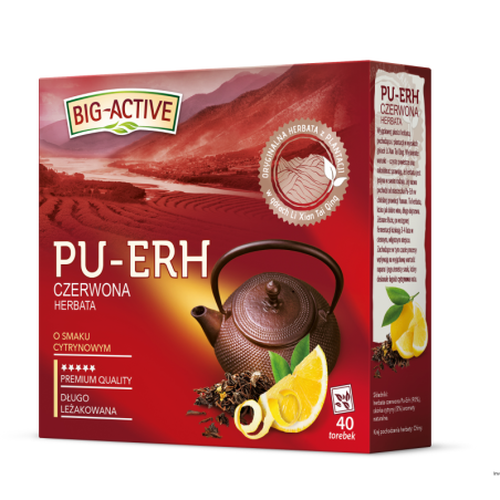 Big-Active Herbata PU-ERH czerwona cytrynowa 40 torebek po 1,8 g