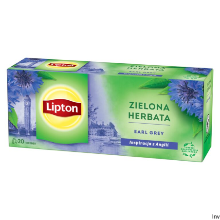 Herbata Lipton Earl Grey Green 25 torebek zielona z aromatem bławatek