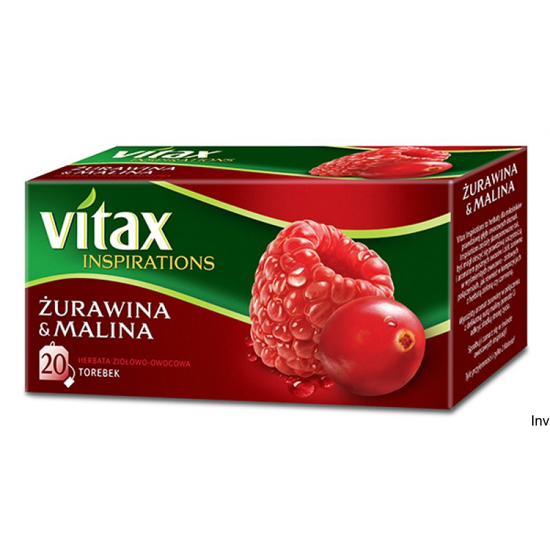 Vitax Herbata Żurawina & Malina 20 saszetek 40g