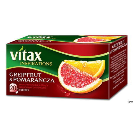 Herbata Vitax Inspirations Grejpfrut i Pomarańcza 20 torebek po 2 g
