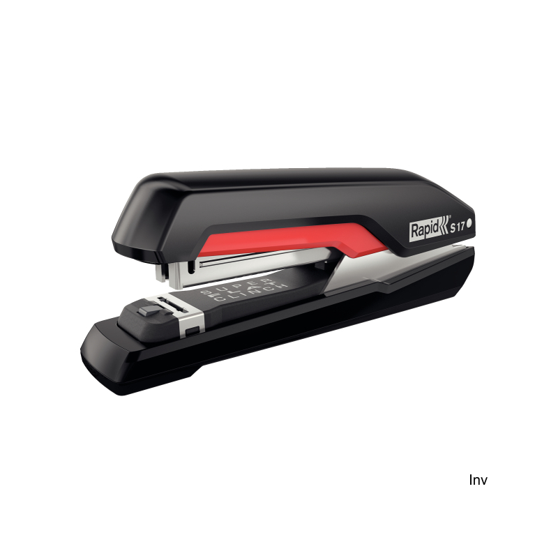 Zszywacz Rapid Supreme S17 czarno-czerwony do 30 kartek z technologią Super Flat Clinch