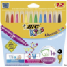 Flamastry BIC Kid Couleur Baby, zmywalne, 12 kolorów, dla dzieci od 1 roku życia
