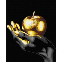 Malowanie po numerach BRUSHME, 40x50 cm, czarne płótno, gold, złoty owoc, 1 szt., w pudełku