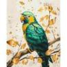 Malowanie po numerach BRUSHME, 40x50 cm, gold, szmaragdowa papuga, 1 szt., w pudełku